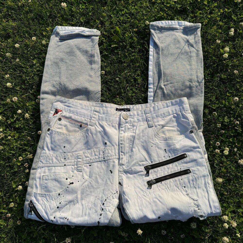 Square Zero Jeans Distressed Slim Denim Ripped Pants Mens Size 34 x 32